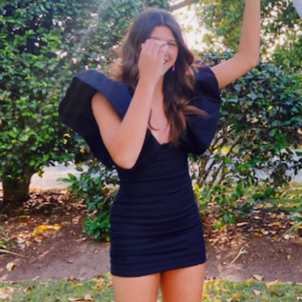 Black runway mini dress